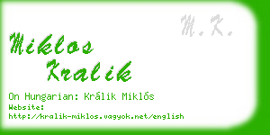 miklos kralik business card
